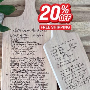 Personalized Recipe Cutting Board: Engraved Handwritten Family Keepsake