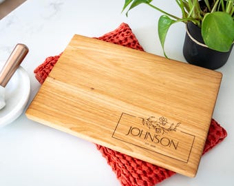 Personalized Engraved Hickory Charcuterie Board - Wedding Gift