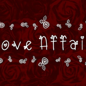 Love Affair Handwritten Font, natychmiastowe pobranie, idealne dla Cricut, Sillouette lub Glowforge. Licencja komercyjna.