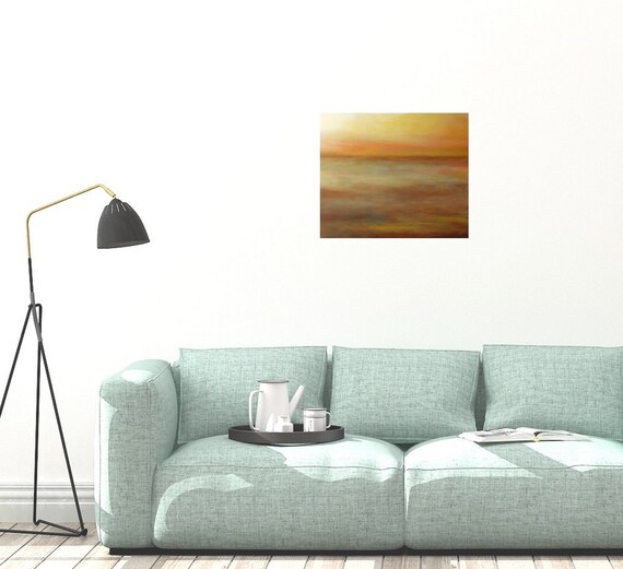 Soothing Sunset Painting Light Abstract Landscape | Etsy