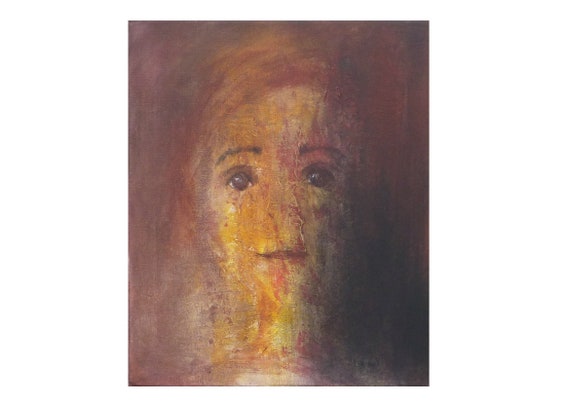 Original Tabelle Gesicht Dunkelheit Portrait Frau Semi Etsy