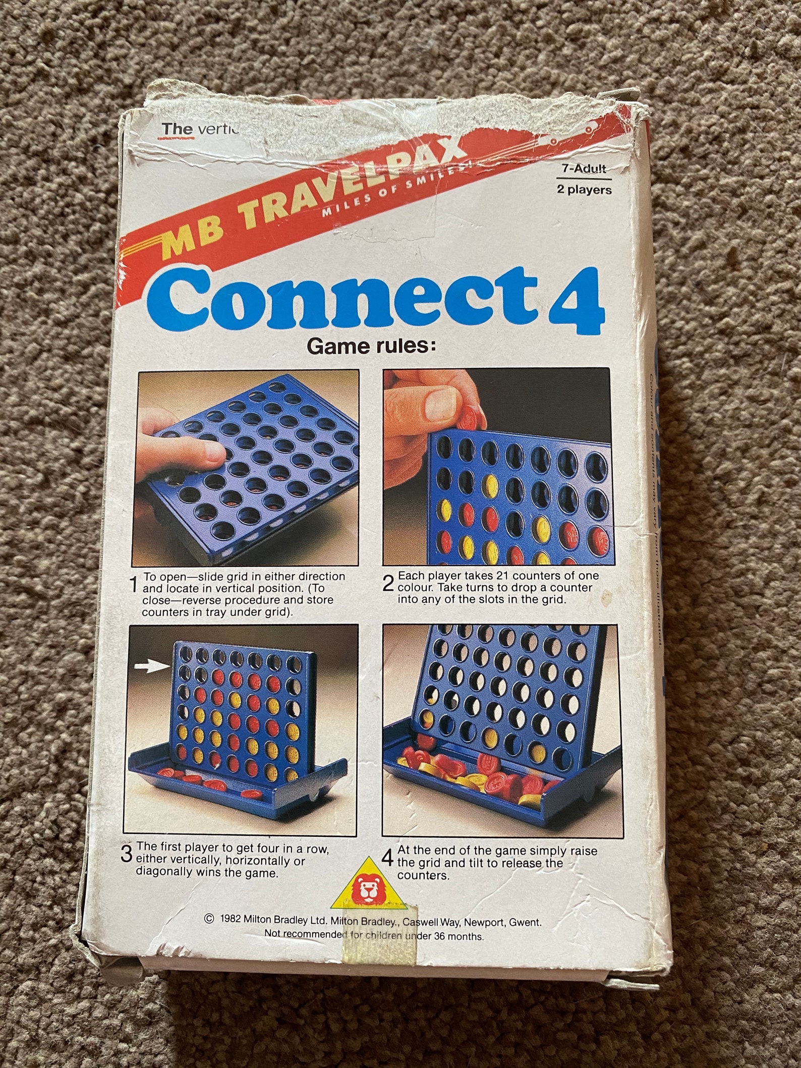 Vintage Travel Connect 4 Game MB Games the Vertical Strategy Travel