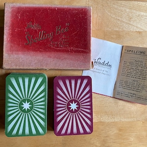 Vintage Waddy Production Spelling Bee Card Game - Complete - In Original Box