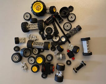 LEGO Wheels & Axles Bundle Job Lot - Autoräder Reifen Achsen - Zufällige verschiedene Lot