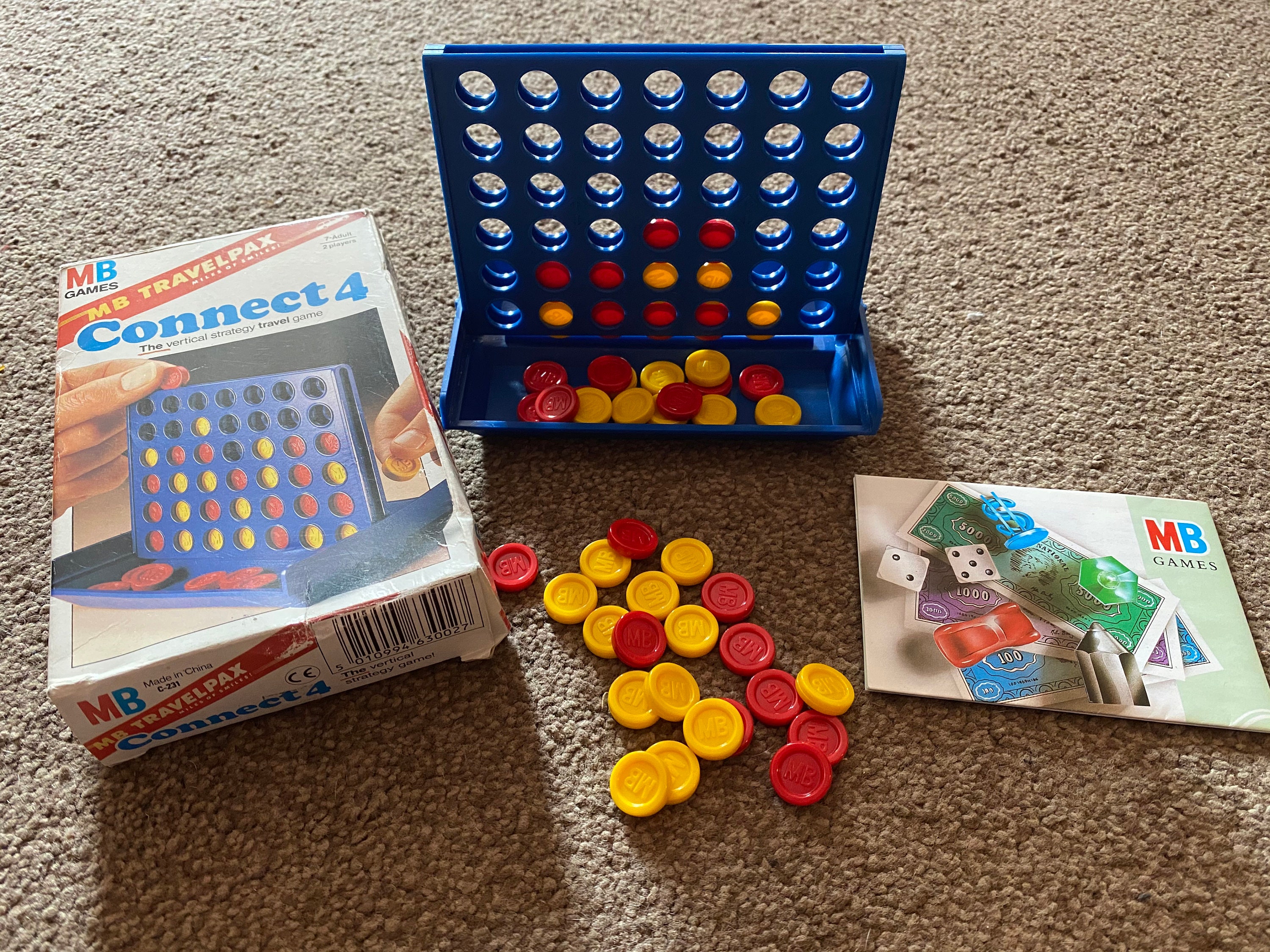 Vintage Travel Connect 4 Game MB Games the Vertical Strategy Travel