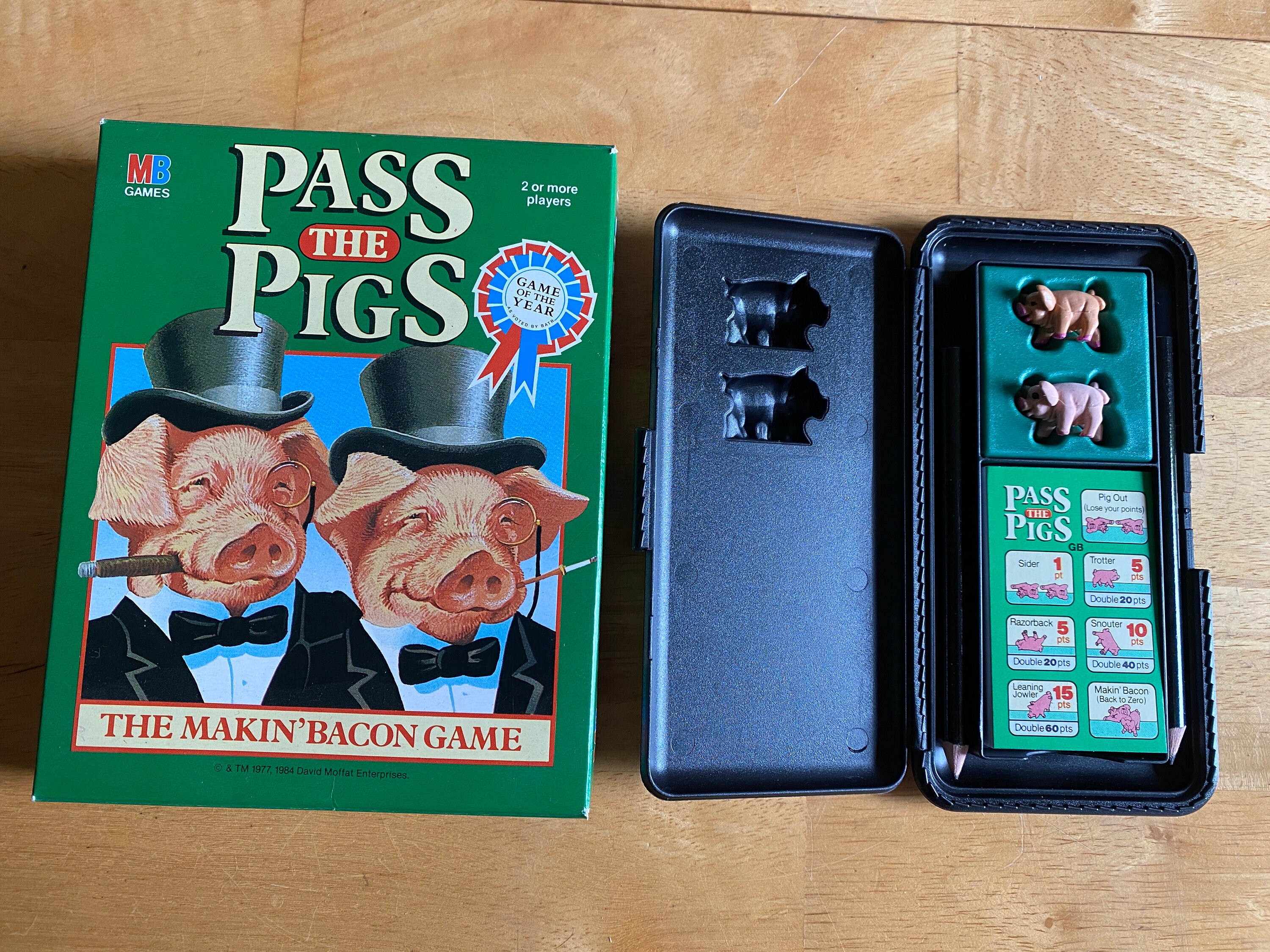 Vintage Pass The Pigs Travel Game MB Games 1984 The Making Etsy
