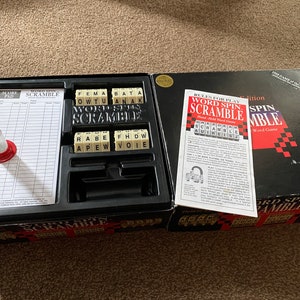 Vintage Word Spin Scramble Game - Deluxe Edition.  Hand Held Word Game.  Family Game