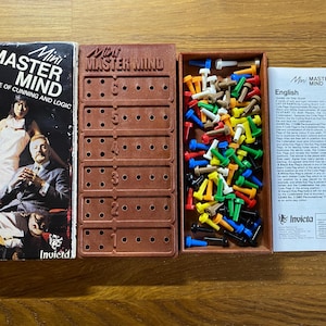 Vintage Mini Mastermind-spel - Invicta Games - Används med instruktioner