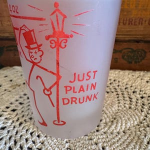 Vintage Hazel Atlas Novelty Frosted Shot Glass 4oz