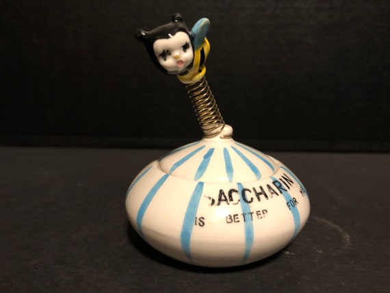 Rare mid century Saccharin sugar bowl Davar Porcelain Saccharin is better for me FREE SHIPPING