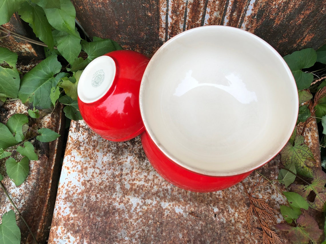 Universal Cambridge Red Nesting Bowls Oven Proof Made in USA Etsy