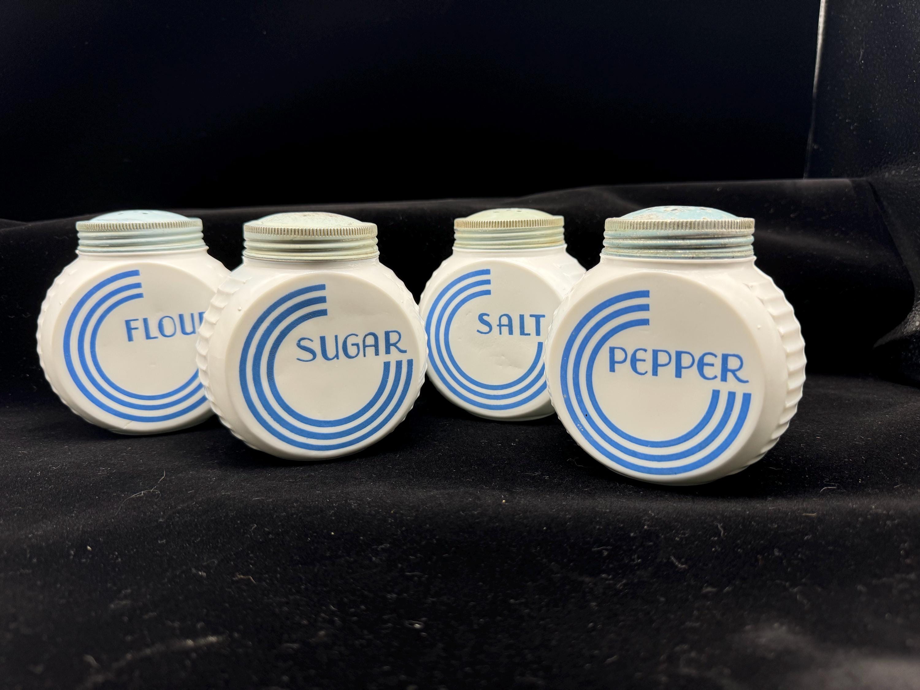 Milk glass salt and pepper shakers vintage fire king - Etsy 日本
