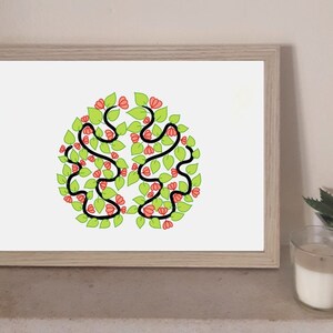 brain floral art digital drawing