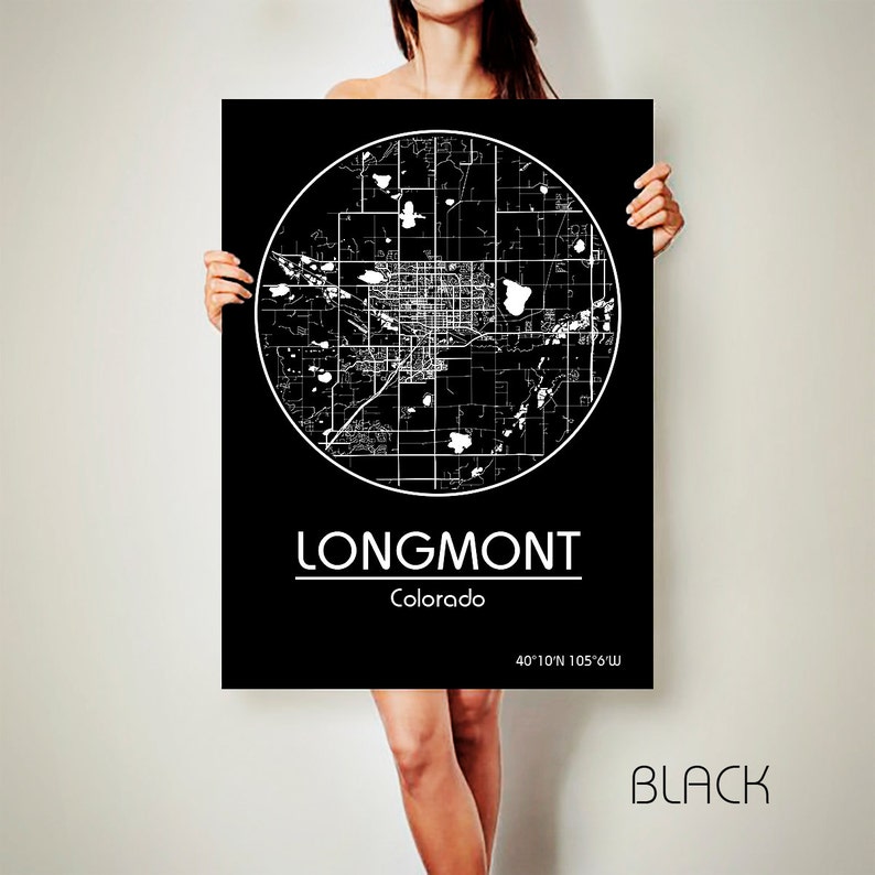 LONGMONT Colorado CANVAS Map Longmont Colorado Poster City Map Etsy