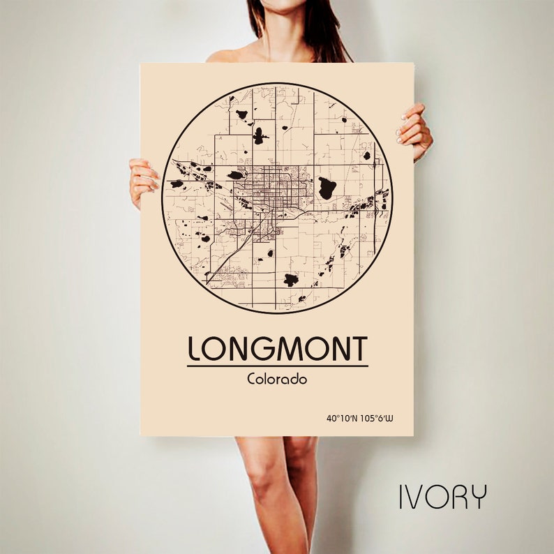 LONGMONT Colorado CANVAS Map Longmont Colorado Poster City Map Etsy