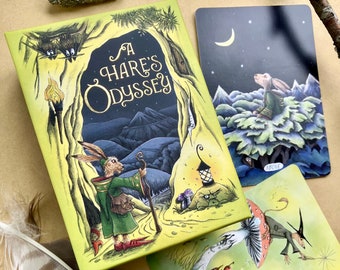 Pre-order Oracle Cards Deck - A Hare’s Odyssey - unusual holiday gift - tarot type, nature lover, witchy gift for her, traveller, walker.