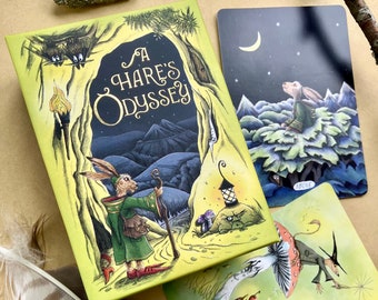 Oracle Cards Deck - A Hare’s Odyssey - unusual holiday gift - tarot type, nature lover, witchy gift for her, traveller, walker.