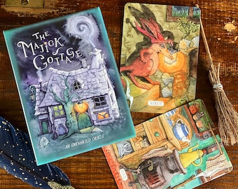 Oracle Cards Deck - The Majick Cottage - unusual holiday gift - tarot type, cottagecore, witchy gift for her, new home gift