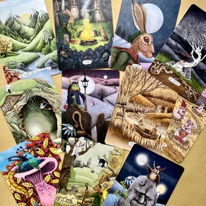Oracle Cards Deck A Hares Odyssey unusual holiday gift tarot type, nature lover, witchy gift for her, traveller, walker. zdjęcie 7