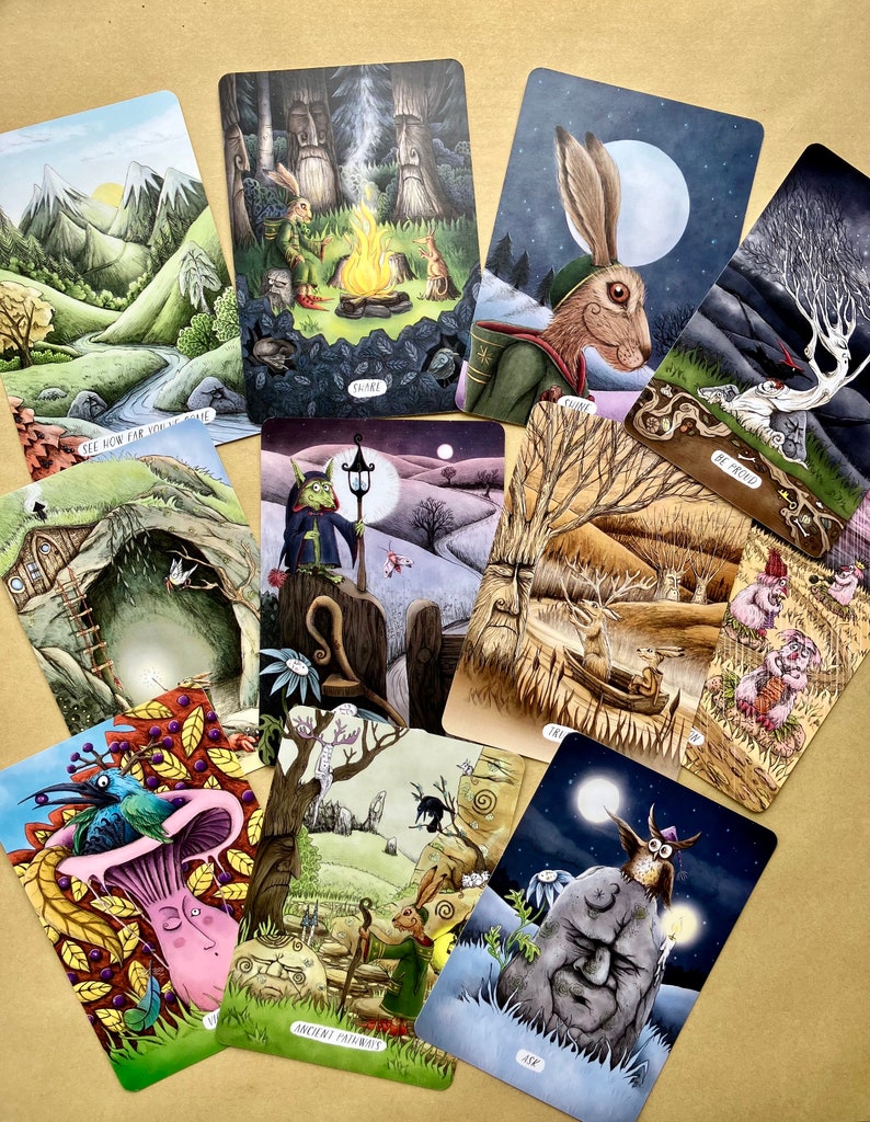 Oracle Cards Deck A Hares Odyssey unusual holiday gift tarot type, nature lover, witchy gift for her, traveller, walker. zdjęcie 7