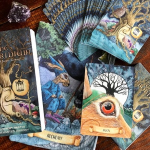 Oracle cards deck, The Arboridium, 44 pocket sized cards, - unusual holiday gift, tarot type, divination, whimsical magical, gift for her