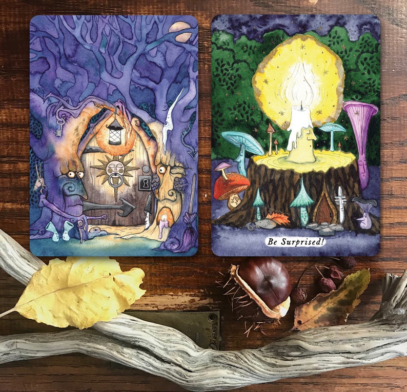 Oracle Cards Deck The Secrets of Wand Wood unusual holiday gift tarot type divination cards, whimsical fantasy, nature lovers,gift for her image 3