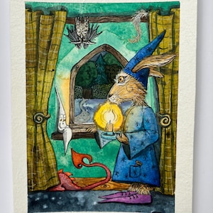 Offen sein für Majick - Original Aquarell Illustration von Jacqui Lovesey vom The Majick Cottage Orakel