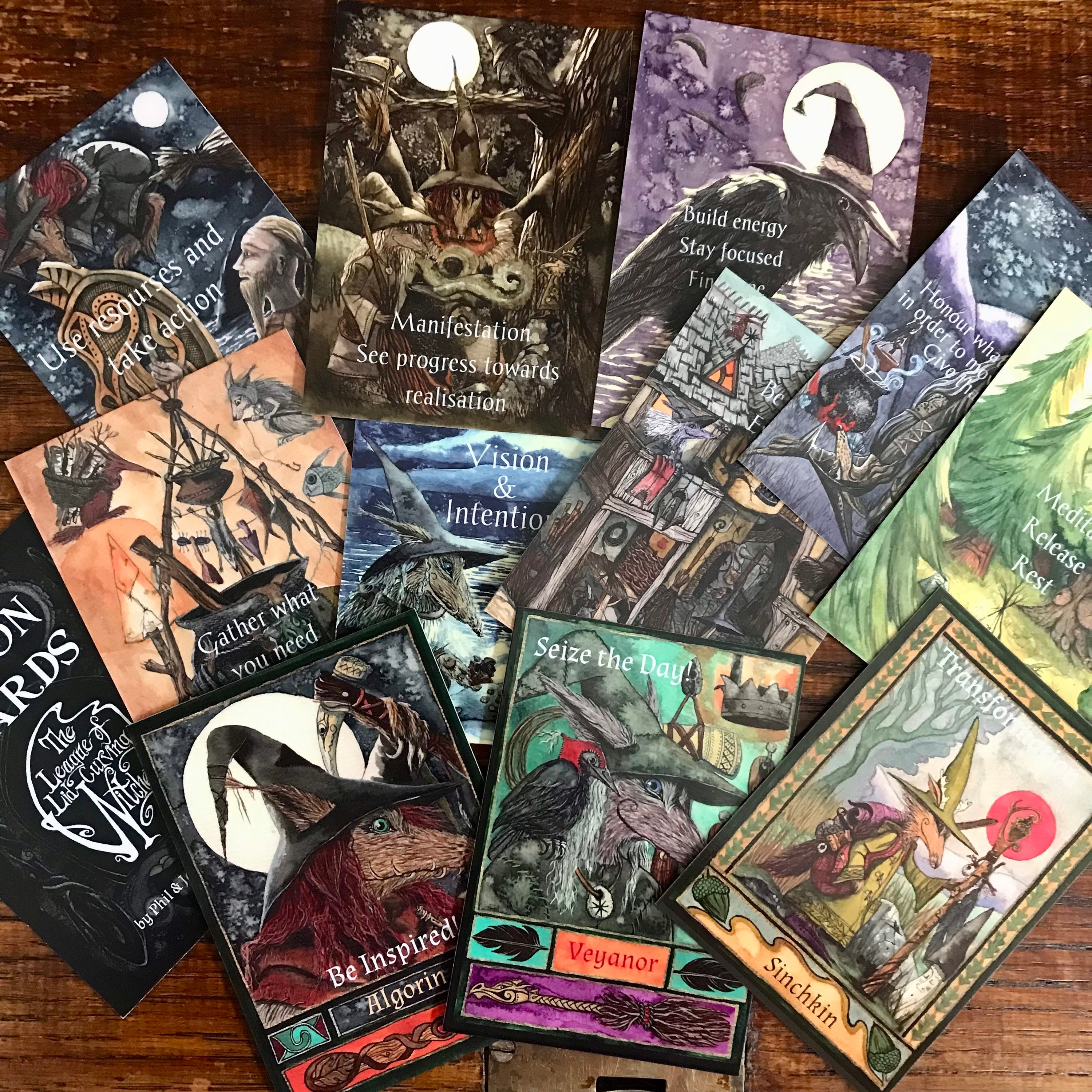 Moon Phase Altar Cards pagan by Jacqui Lovesey Illustrations - Etsy