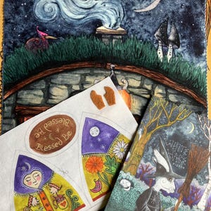 EXTRAS para el oráculo de White Hare Wisdom Special Ed. - Tapete de terciopelo, bolsa de algodón, kit de bruja de tela, cottagecore, regalo de brujería para ella, decoración de altar.