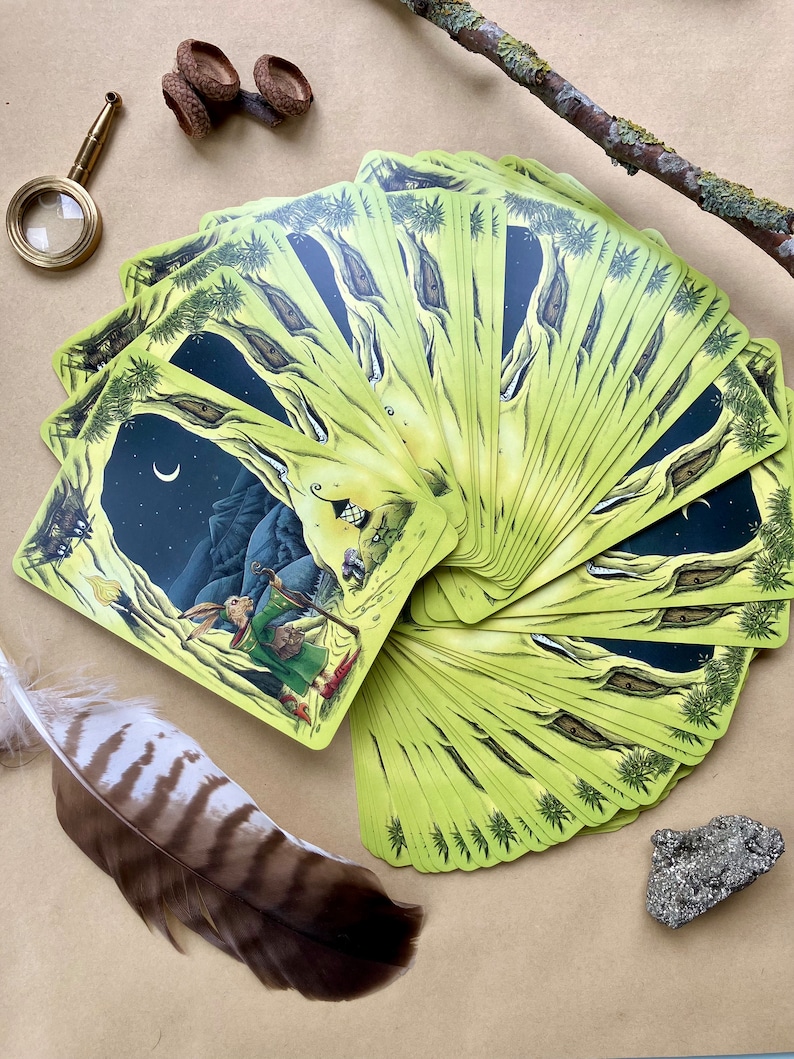 Oracle Cards Deck A Hares Odyssey unusual holiday gift tarot type, nature lover, witchy gift for her, traveller, walker. zdjęcie 2