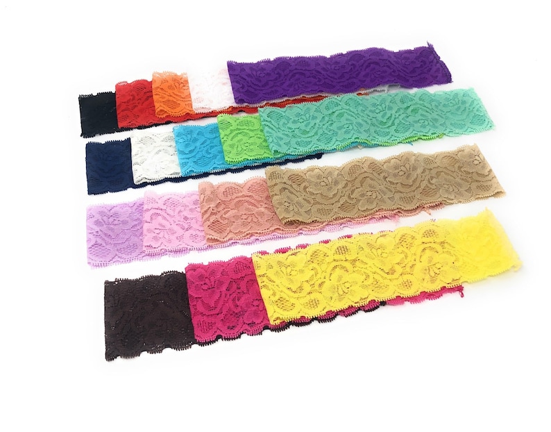 Lace Elastic Headbands 2 Wholesale Headbands Stretch Etsy