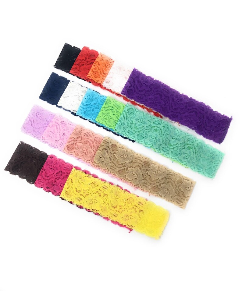 Lace Elastic Headbands 2 Wholesale Headbands Stretch Etsy