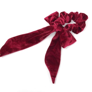 Velvet Bow Hair Scrunchies for Women, Ponytail Holder Hair Tie for Girls, Solid Color Elastic Headband, Gifts for Girls