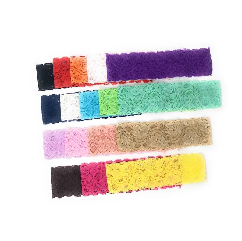 Lace Elastic Headbands 2 Wholesale Headbands Stretch Etsy