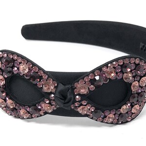 Girls Bow Rhinestones Headband, Bling Hair Accessories for Women,  Hair Bow Crystal Hairband, Wide Headband