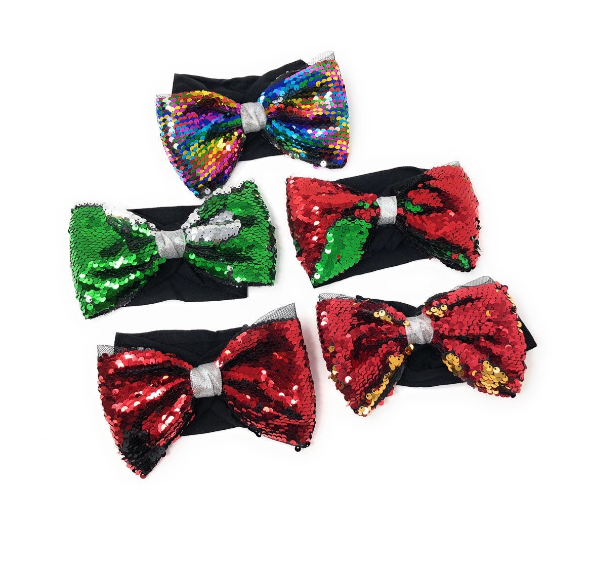 Flip Sequins Bow Headband Head Wrap for Girls Stretchy - Etsy