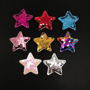 Star Sequins Padded Patch Applique, Star Applique, Star Patch, DIY Crafts, Headwear Supplies, DIY Hair Clips Supplies, 1 Pc
