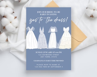 Say Yes to the Dress Invitation: Bridal Shower, Dress Fitting (Digital)