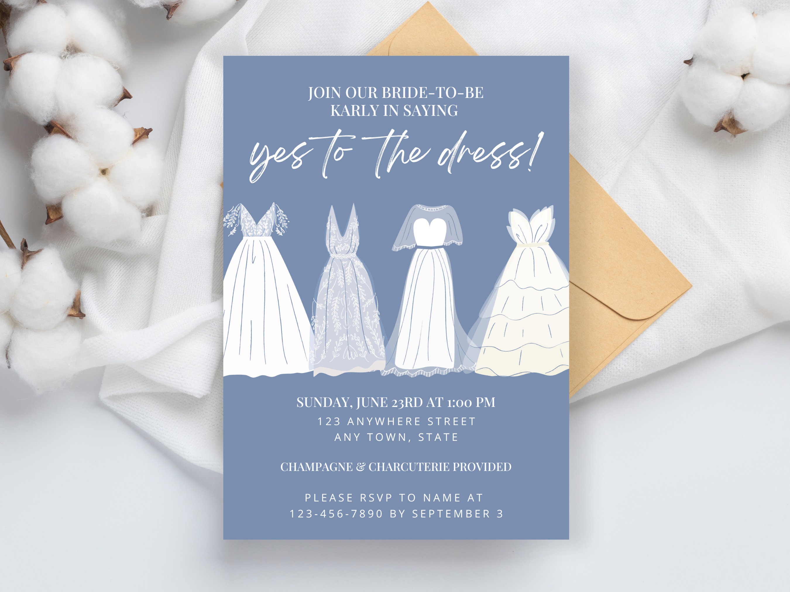 Say Yes to the Dress Invitation: Bridal Shower, Dress Fitting (digital)