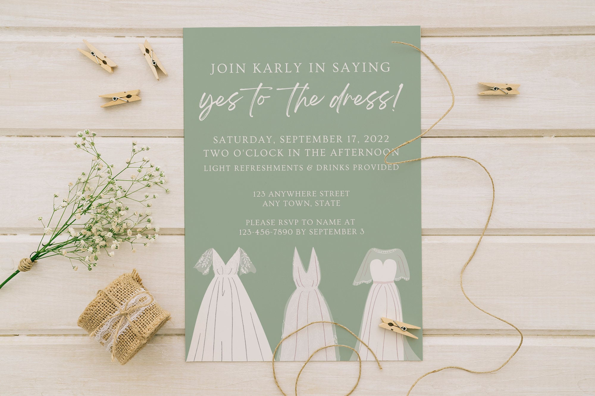 Say Yes to the Dress Invitation | Bridal Shower (digital Invitation) - Etsy
