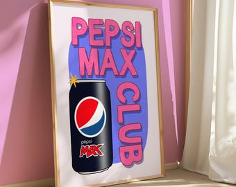 Retro Pepsi Max Print: Colourful Pop Art Kitchen Decor