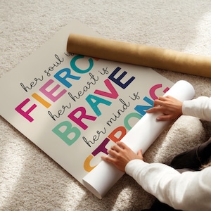 Feminist Quote Print: Rainbow Typography, Motivational Wall Art immagine 2