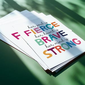 Feminist Quote Print: Rainbow Typography, Motivational Wall Art Bianco