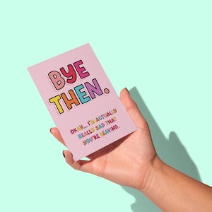 Vertrekkaart | Tot ziens | Grappige en kleurrijke kaart | Kaart voor collega | Kaart van baas en collega's | Nieuwe baan | Pensioen | 5 x 7 | Roze