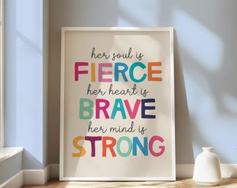 Feminist Quote Print: Rainbow Typography, Motivational Wall Art