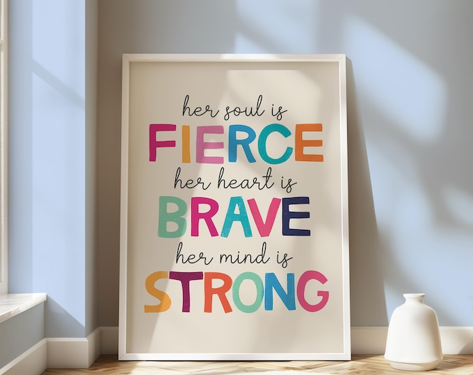 Feminist Quote Print: Rainbow Typography, Motivational Wall Art