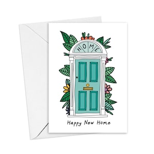 Carte de vœux pour parents et amis / Première maison / Illustration traditionnelle / Cadeau pour propriétaire d'une maison