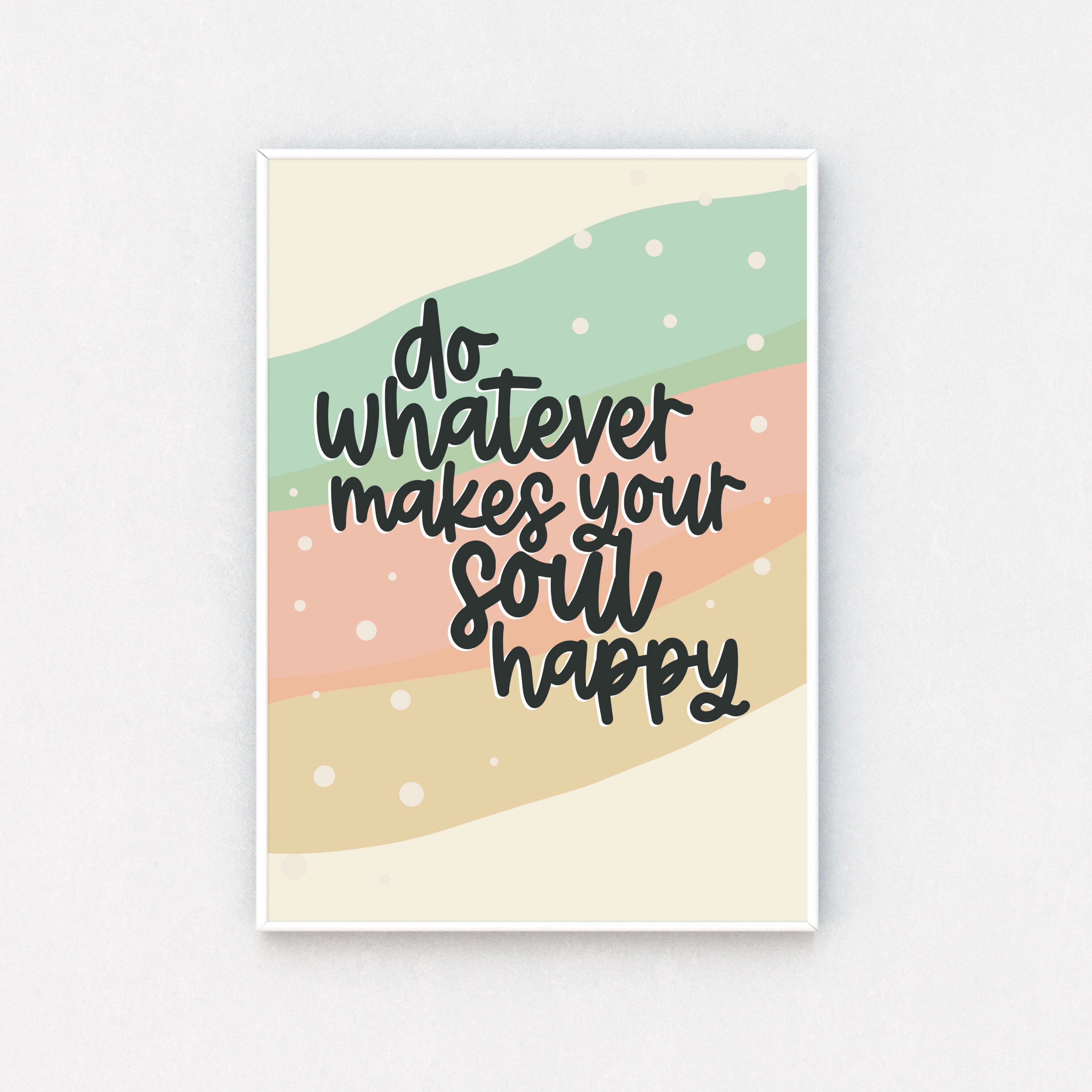 Happy Quote Print: Rainbow Wall Art, Motivational Saying - Etsy