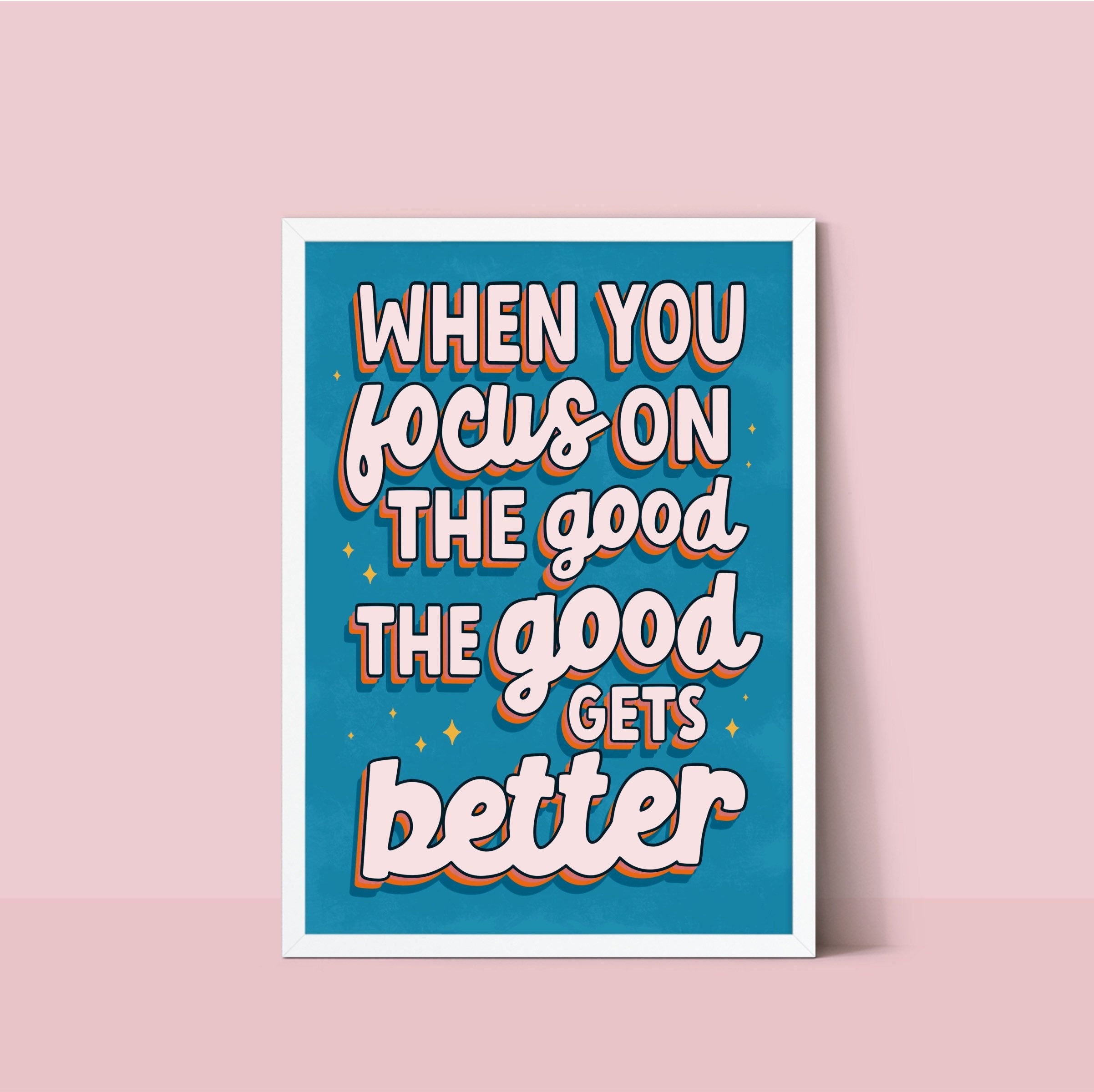 Positivity Poster: Retro Inspirational Wall Art Print