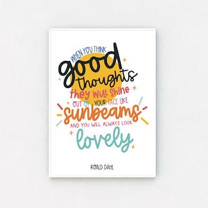 Impression de citation de Roald Dahl | Réfléchissez bien | Twitter | Art mural pour chambre d'enfant | Décoration d'intérieur | Citations de livres pour enfants | Motivation | Inspiration
